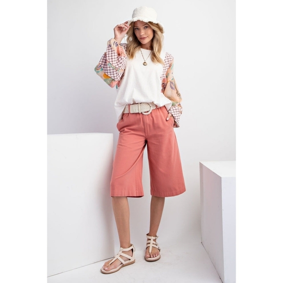 ⭐⭐Easel Plus Size Boho Patchwork Cotton Floral Top, Mineral Wash Tee - Picture 2 of 5